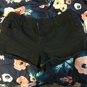 Black jean shorts